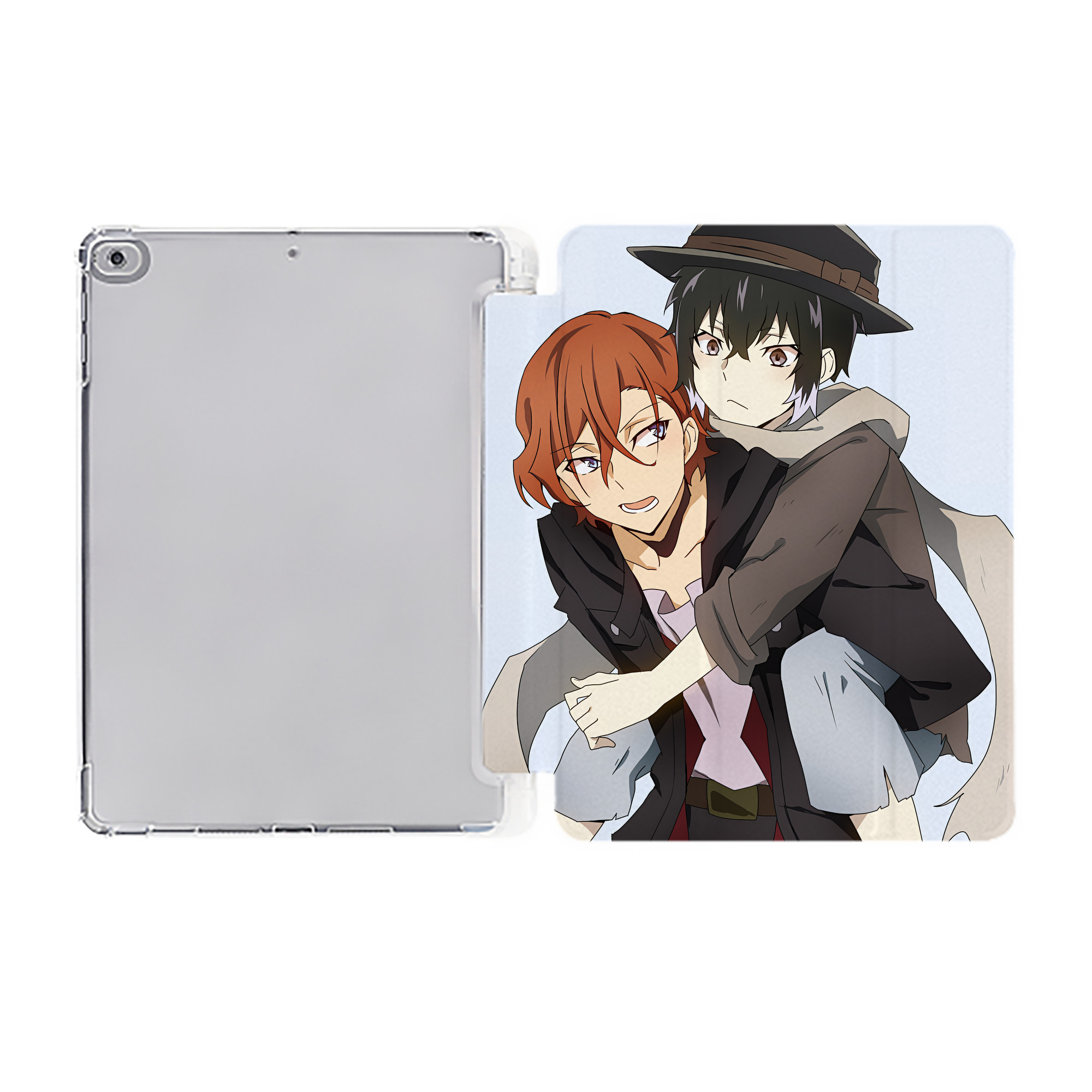 （画像用） 文豪ストレイドッグス Bungo Stray Dogs IPad ケース ペン収納付き 三つ折りスタンド PUレザー×シリコン 対応機種9.5/10.5/10.9インチ